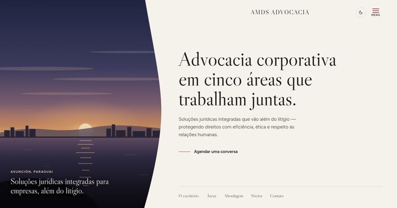 Primeira tela da proposta AMDS — site atual